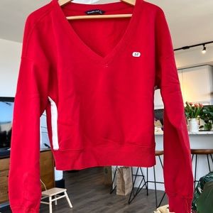 Abercrombie - red fleece sweater
